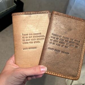 Lot of 2 leather passport books